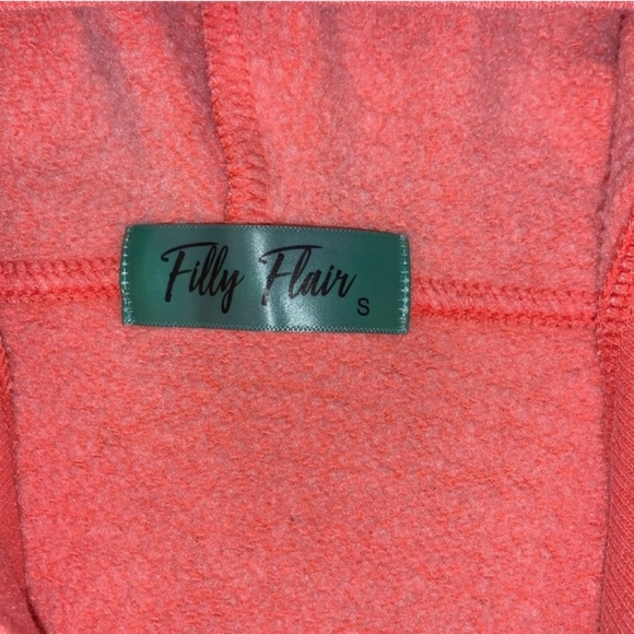 FILLY FLAIR Coral Vneck Hoodie. Size Small - Picture 2 of 4